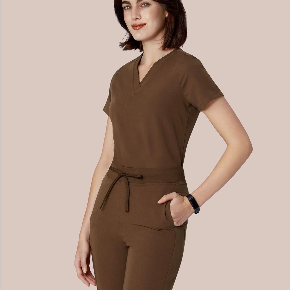 Mandala Chocolate Brown Scrub set 1 top, 2 pants XL